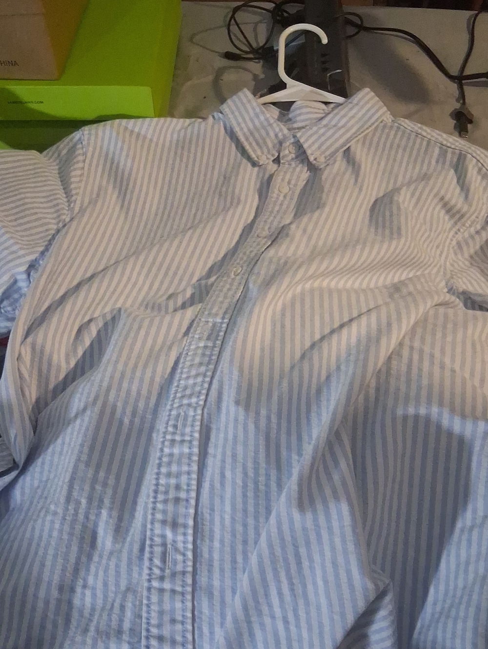Levi's Light Blue and White Striped Button-Down Shirt